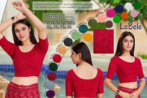 Ready made Vintage Print Summer Womens Blouse Stretchable Plus Size Half Sleeve Georgette <b>Brasso</b> for Export Sale - Product Image 5