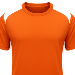 Camiseta de Fútbol de Manga Corta con Cuello Redondo Naranja para Hombre con Rayas Blancas, Ropa Deportiva de Poliéster que Absorbe la Humedad para Todas las Temporadas - Product Image 6