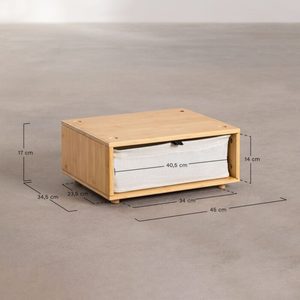 Mesa de Noche Moderna de Madera de Roble con 2 Cajones, Gabinete de Almacenamiento, Mesa Auxiliar para Dormitorio - Product Image 3
