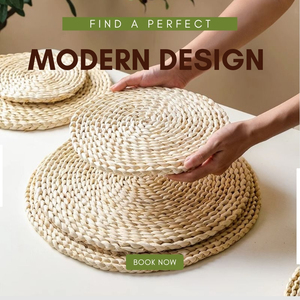 Artistic Bohemian Handmade <b>Round</b> Water Hyacinth Non-Slip Eco-Friendly Placemat Natural <b>Table</b> Pad - Product Image 6