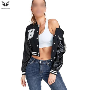 OEM ODM Street Style <b>Letter</b> Embroidery Fleece Lining Long Sleeve Stand Collar Lightweight Casual College Baseball <b>Jacket</b> For <b>Men</b> - Product Image 5