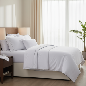 Parure de lit d'hôtel en coton style américain Stripe +2 Plw 300 TC, taille King 108x108 pouces, draps-housses et draps plats 300TC - Product Image 2