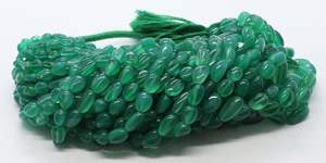 Perles en onyx vert naturel AAA, forme irrégulière, lisses, 6-8 mm, perles en onyx vert pour la fabrication de bijoux, vente en gros - Product Image 5