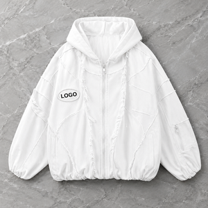 เสื้อฮู้ดดี้ Glory Custom Oversized แบบซิป แต่งผ้าปะติดปะต่อ ลุคใหม่ทันสมัย ผลิตจากผ้าฝ้าย 100%  รับสกรีนโลโก้ตามสั่ง สำหรับทุกเพศ - Product Image 1