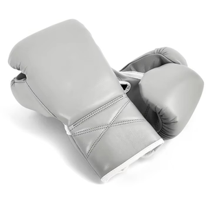 Gants de boxe en cuir PU noir argenté, avec sangle de poignet réglable en Velcro, taille adulte - Product Image 5