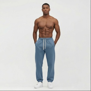 Pantalones de chándal de pierna recta de cintura alta personalizados para hombre, pantalones de chándal para correr, pantalones de chándal de lana de algodón pesado - Product Image 1