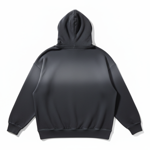 Custom Acid Wash Hoodie Men Heavyweight Drop Shoulder Patch Pocket Distressed Vintage Ripped Streetwear Fleece Sweatshirt - Product Image 2