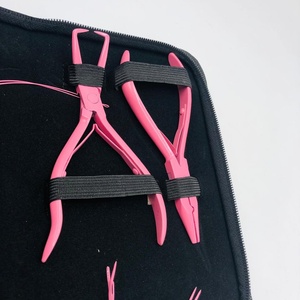 Kit Profesional de Herramientas para Extensiones de Cabello de Acero Inoxidable, Alicates Rosados, Aguja de Tracción, Enhebrador de Bucles, Anillas Micro, Clips para Cabello - Product Image 6