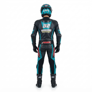 Combinaison de course premium Ramaha pour homme, 1 pièce, en cuir de vache véritable/cuir de kangourou, style MotoCP, combinaison de course sur circuit, niveau de protection 2 - Product Image 2
