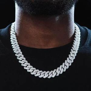 Morden Mossanite Diamond Cuban Link Chain <b>Silver</b> Hip Hop Style Iced <b>Necklace</b> <b>for</b> <b>Men</b> Fashion Accessory <b>for</b> Weddings & Gift Purpo - Product Image 2
