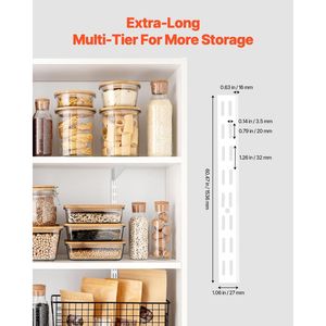 Set da 5 Sistemi di Scaffalature a Parete Verticali a Doppia Guida da 60 Pollici per Carichi Pesanti, con 25 Sc Scatole Portaoggetti a Doppio Scomparto e Pilastri per Scaffali, per Stoccaggio a Doppia Parete - Product Image 2