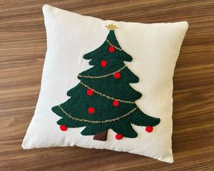 Embroidered Blue Beaded Fish Cushion Cover Linen Pillowcase Sofa Decorative Chair Living Room Home Decor Accent Puffy Pillow - Product Image 4