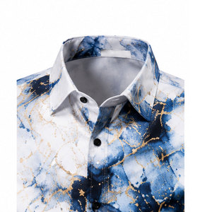 Camisa de Hombre a la Moda con Botones y Estampado Personalizado, 100% Algodón, Secado Rápido, Transpirable, Elegante, Informal, para Oficina, ODM - Product Image 3