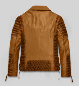Chaqueta de cuero unisex personalizada con múltiples cremalleras, impermeable, para invierno, estilo motociclista, con cuello alto, elegante, lujosa, de diseño suave y texturizado. - Product Image 3