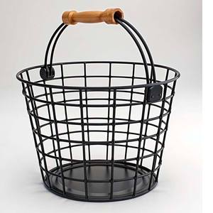 Azora Industries High Quality Double Mesh Metal Eco-Friendly Modern Customized Shape Iron Wire Food Storage <b>Basket</b> <b>Handle</b> - Product Image 2