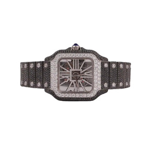 Reloj Mecánico de Esfera Cuadrada con Correa de Acero Inoxidable, Cristal de Zafiro y Diamantes, para Mujer, de Lujo, Analógico, con Números Romanos, 39 mm - Product Image 1