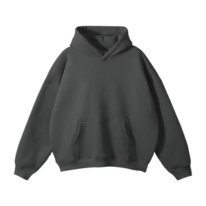 Sweat à capuche oversize pour homme avec cordon de serrage, capuche croisée, épaules tombantes, poche kangourou et poignets côtelés - Product Image 2