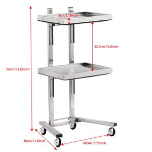 Carrito Rodante de Acero Inoxidable de 2 Niveles, Moderno y de Lujo, para Belleza/SPA, con Bandejas Dobles de Almacenamiento, para Uso en el Hogar/Baño - Product Image 4