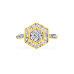 Anillo de Oro Rosa de Dos Tonos de Lujo con un Halo de Diamantes Completos, Brillo Atemporal: Anillo de Oro Rosa con Halo de Diamantes - Product Image 3