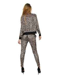 Ensemble survêtement décontracté athleisure pour femme grande taille XL, imprimé camouflage, veste zippée et pantalon de survêtement coupe courte évasée pour l'automne - Product Image 4