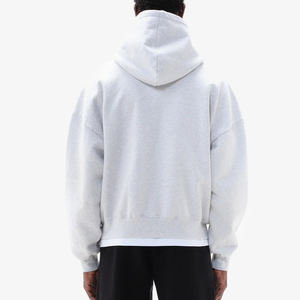 เสื้อฮู้ดซิปผู้ชายสไตล์สตรีทแวร์แบบย้อมสีพิเศษ ผ้าฝ้าย 100% หนานุ่ม ทรงครอป บ็อกซี่ฟิต โอเวอร์ไซส์ ผ้าฟลีซ พิมพ์ลายโลโก้ - Product Image 6