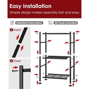 Paquete de 2 estanterías organizadoras de metal de 3 niveles, estantería de almacenamiento delgada con patas ajustables para cocina, lavandería y garaje - Product Image 6