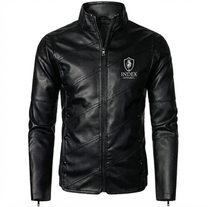 Veste de moto en cuir de mouton 100% authentique, imperméable, en coton, écologique, pour la saison hivernale, veste en cuir unisexe - Product Image 1