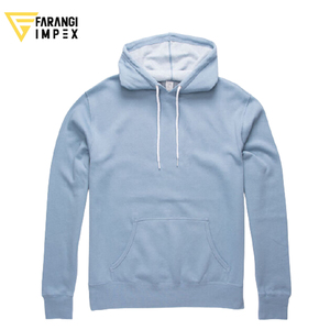 Sweat à capuche sport pour homme, coupe ample, style streetwear, brodé, 250 GSM, taille US, bleu marine, en tissu French Terry régulier - Product Image 2