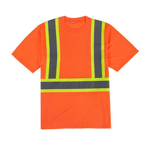 เสื้อยืดสะท้อนแสงเพื่อความปลอดภัยในการทำงาน ยี่ห้อ Econex Sports ได้รับการรับรองมาตรฐาน CE/EU ผลิตจากโพลีเอสเตอร์ สีส้ม-เขียวมะนาว สำหรับผู้ชาย - Product Image 4