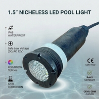 IP68 Schwimmbadbeleuchtung 1,5 Zoll Nischenlose Unterwasser-LED-Leuchte SMD3535 12V 18W RGBW Ersatz für Jandy