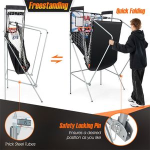 Set da gioco elettronico da basket doppio per interni con 4 palloni per bambini - Product Image 4