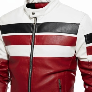 Veste en cuir pour moto pour homme de qualité supérieure personnalisée - Style motard - Imperméable - Coupe-vent - Manches longues - Protection hivernale - 240g - Product Image 4