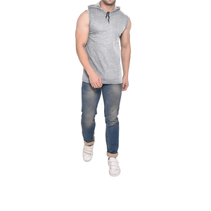 เสื้อฮู้ดแขนกุดลำลองสำหรับผู้ชาย ขายส่ง รับทำโลโก้ ผ้าฝ้าย 100% ทรงโอเวอร์ไซส์ ระบายอากาศได้ดี ไซส์พลัส - Product Image 1