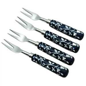 Juego de tenedores contemporáneos de acero inoxidable con mango de resina para bodas, eventos, restaurantes, hoteles, juego de accesorios de vajilla modernos. - Product Image 4