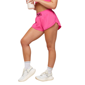 Shorts de course rose vif pour femmes, shorts de sport taille haute, shorts d'entraînement athlétique, shorts de gym - Product Image 3
