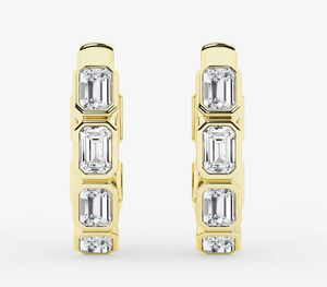 <b>Hoops</b> <b>Earrings</b> Diamond <b>Earrings</b> Gold and <b>Silver</b> <b>Earrings</b> Lab Grown Diamonds <b>Earrings</b> <b>Hoops</b> Fine Jewelry for Women - Product Image 2