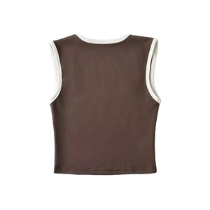 Débardeurs côtelés sans manches pour femmes, doux, extensibles, décontractés, écologiques, à séchage rapide, respirants, en Spandex/Coton, col rond - Product Image 3