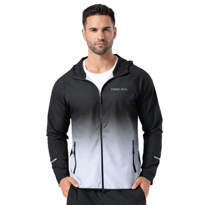 Wholesale Men <b>Heat</b> Sensitive Hooded Windbreaker Lightweight Training <b>Jacket</b> Custom Logo OEM Thermo Reactive men's <b>jackets</b> - Product Image 1