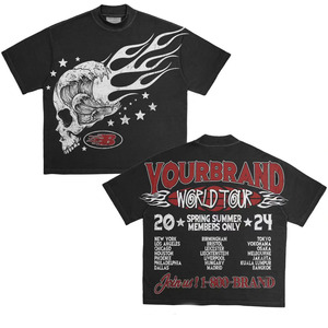 Camiseta de cuello redondo y manga corta con logo personalizado para hombre, de buena calidad, con estampado serigrafiado, estilo urbano, transpirable, informal, 100% algodón, EE. UU. - Product Image 2
