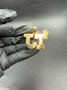 Custom Initial Crown Pendant <b>Iced</b> <b>Out</b> Moissanite Diamond Hip Hop Necklace Gold Bling <b>Chain</b> Gift - Product Image 4