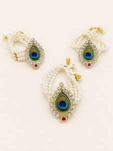 Pulsera de Perlas Morpankh para Mujer |   Joyería Festiva Tradicional para Recuerdos de Boda Haldi, Mehendi y Sangeet - Product Image 2