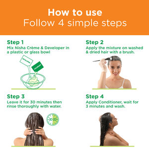 Nisha longue durée 100% gris couverture coloration permanente pour les femmes brun clair 20g + 20ml pochette crème couleur des cheveux - Product Image 2