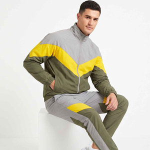 Unisex Customizable Nylon Windbreaker <b>Jacket</b> and Jogging Pant Set Casual 2-piece Gym Fitness for <b>Men</b> - Product Image 3