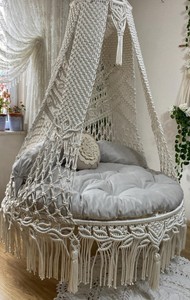 Silla Colgante Grande, Silla Columpio de Macramé, Silla Boho, Columpio de Porche, Cama Columpio para Interiores - Product Image 3