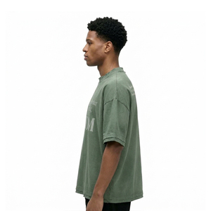 Custom Oversized Short Sleeve T-Shirt <b>Men</b> Cotton O-Neck Jersey Fit Letter Print Casual Style - Product Image 4