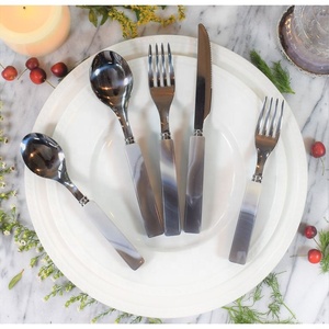 Resin Modern Luxury Stainless Steel <b>Flatware</b> <b>Sets</b> for Weddings and Business Gifts with Reusable Matte Polish Handles - Product Image 1