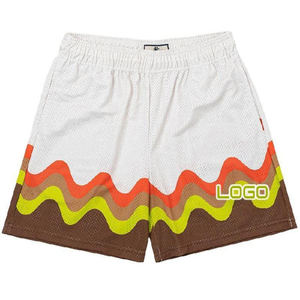Custom logo Summer Quick Dry Men's Shorts Street Style Sublimated Swim Beach Shorts Double-<b>layer</b> Mesh Shorts with Drawstring - Product Image 2