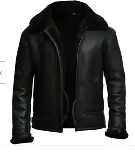 Chaqueta de Cuero para Hombre, Abrigo de Cuero Genuino Acolchado y Elegante para Invierno, Ropa de Abrigo para Mayor Calidez y Comodidad - Product Image 3