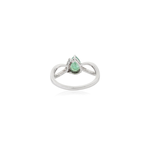 High Quality Natural Pear Cut <b>Emerald</b> 925 Sterling <b>Silver</b> Rhodium Plated Prong Set <b>Ring</b> Minimalist May Birthstone Women's Fine - Product Image 6