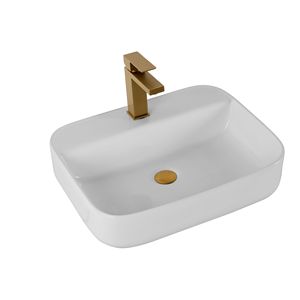 Bothwa Home White Finish rettangolare in ceramica lavabo coppe certificate da bagno - Product Image 5